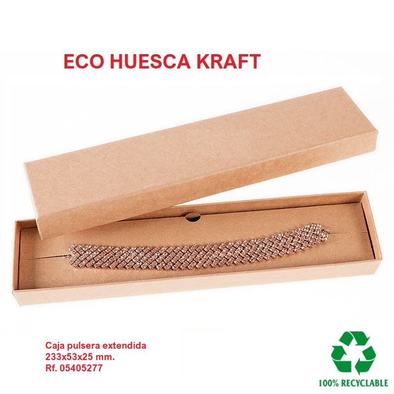 Caja Eco Huesca Kraft pulsera extendida 233x53x25 mm.